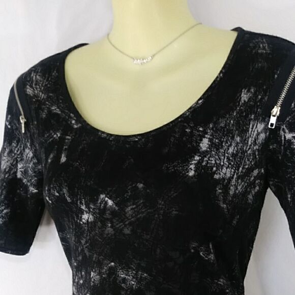 GIANNI BINI DRESS ZIPPER ACCENT ABSTRACT PRINT MINI FORM FITTING NWOT~S… - Picture 2 of 8